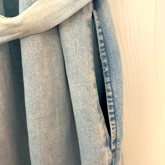 GAP Chambray Puff Sleeve Shirt Dress Large TALL - Picture 5 of 9